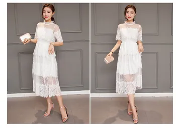 Korėjos Derliaus Šalis Suknelės iki 2018 m. Vasaros Suknelė Moterims Kietas Retro Office Dėvėti Bodycon Tvarstis Kratinys Nėrinių Suknelės HJ85