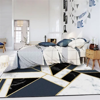 Metalo Aukso Black Geometrinis Grindų Kilimai Modernaus Stiliaus Svetainė, Miegamasis Plotas Pledai Salonas Tapete Dekoratyvinis Jogos Kilimėliai