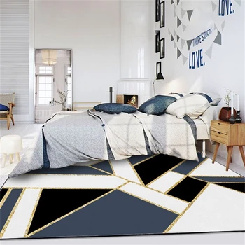Metalo Aukso Black Geometrinis Grindų Kilimai Modernaus Stiliaus Svetainė, Miegamasis Plotas Pledai Salonas Tapete Dekoratyvinis Jogos Kilimėliai