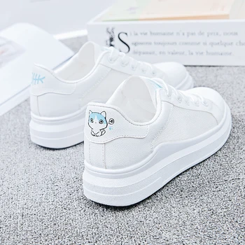 Moterų batai vasaros kvėpuojantis akių balti bateliai paprasta super mielas batai
