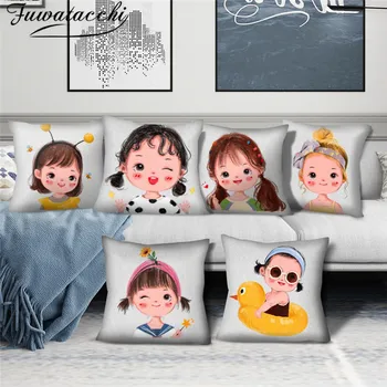 Fuwatacchi Animacinių filmų Pagalvėlių Apvalkalus Mielas Vaikas Modelio Pagalvių užvalkalai Medvilnės, Miegamojo Sofa-lova ir Automobilių Dekoratyvinių Pagalvių užvalkalus 45*45cm