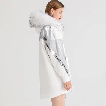 Temperamentas nuimamas linijinės moterų vidutinio ilgio moteriški kailiniai paltai, žiemą šilta gobtuvu mados, aukštos kokybės moteriški kailiniai paltai