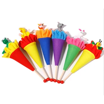 Mielas Gyvūnų Lėlių Vaiko Mokymosi Žaidimas Rekvizitai Marioneta, Teleskopinę Lazdą Lėlės, Žaislai, Juokinga, Spalvinga Tėvų-Vaikų Ikimokyklinio Žaislai