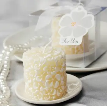 Vestuvių naudai dovana ir dovanomis - Vestuves Suvenyrų Plumeria Gėlės - Kvepianti Žvakė su Keramikiniu Žvakių Laikiklis 100vnt