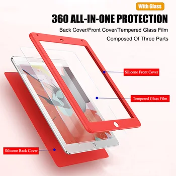 360 Laipsnių Apsaugos Case For iPad 3 Grūdinto Stiklo Padengimas Tablet Case For iPad 3 A1416 A1430 A1403 Screen Protector Cover