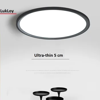 LukLoy NAUJAS, Modernus Paprasta Lubų Lempa-Ultra plonas 5 cm Kambarį Lubų Šviesos Koridorius, Miegamasis Šiltas, Paprastas Baltas Juodas Žibintai