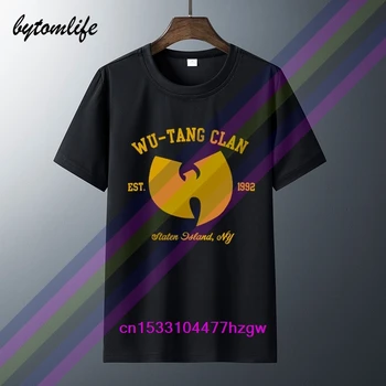 Wu Tang Clan, Įsteigtas 1992 M. Logotipą Black Marškinėliai Naujų europos sąjungos Oficialusis Merch Vyrų, Moterų Medvilnės, trumpomis Rankovėmis Viršūnes Tee Unisex