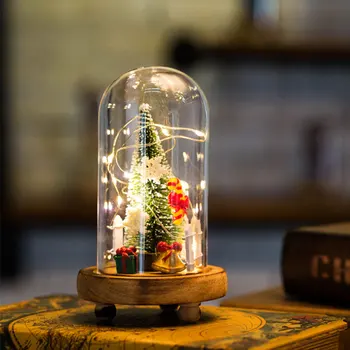Spalvingas Kalėdų Medžio Šviesos diodų (LED) Varinės Vielos String Kalėdų Šviesos Stiklo danga Kalėdų Naktį Šviesos Namų Puošybai Kalėdų Dovana