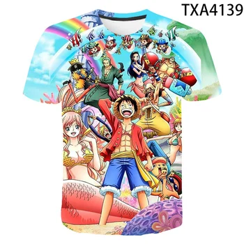 2020 Naujų Anime One Piece 3D T Marškinėliai Atsitiktinis Vyrų, Moterų, Vaikų Mados Trumpas Rankovės Berniukas mergaitė Vaikai Atspausdintas T-shirt Kietas Viršūnes Tee