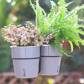 Plastikinė vaza apdaila namo Augalų Puodą Padengti Patalpų Plastiko Rotango Gėlių Dangtelis Apvalus Modernus Dekoro Sodinamoji Kablio Laikiklis @LS