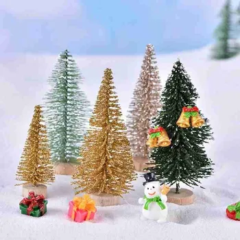 12pcs/set Mini Kalėdų eglutę Šalnų Kaime Namas Kalėdų Medžio Apdailos Prekių Namo Kalėdos Kalėdų Dekoro Šalis Maža Y8N9