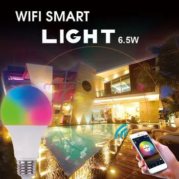 6.5 W WIFI Smart LED Lemputė E27 Super Šviesus Wifi APP Nuotolinio Valdymo RGBW Laikas Lemputės už andriod 2.3 ar IOS8.0 ir aukščiau