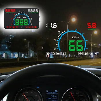 E350 Spidometras 5.8 Colių Ekranas Universalus HUD Automobilių OBD2 Įspėjimo Head Up Display Lengva Naudoti Projektorius Daugiafunkcį greičio viršijimo Signalas