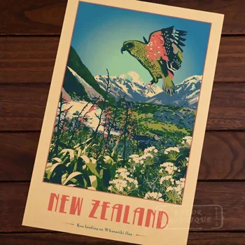 Coronet Peak Slidinėjimo Naujosios Zelandijos Peržiūrėti Art Retro Vintage Tapybos Drobės Rėmo Plakatas 