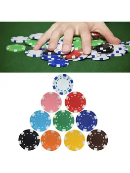 20pcs Pokerio Žetonų ABS+Geležies Kazino, Kauliukai Chip Monetų Black Jack Tuščią Pokerio Žetonų