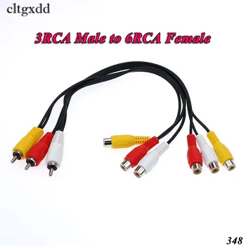 Cltgxdd RCA Kabelis 3 RCA Male Jack 6 RCA Female Kištuko Splitter Audio Video Kabelis, AV Adapteris