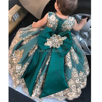 Naujas Atvykimo 2020 Prabangus Perlų Gėlių Mergaičių Suknelės, Puošnios Mėlyna Mergaitės Seniai Inscenizacija Suknelės Keltas Kamuolys Suknelė Kūdikių Suknelė