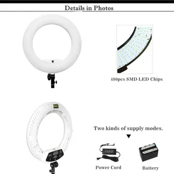 LED Žiedo Šviesos Lempa Rinkinį su Trikoju 96w 3200K-5500K Bi-color Yidoblo FD-480II 18in Makiažo Studija, Šviesos, Fotografijos Apšvietimas