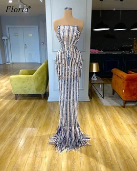 Naujausias Skaidrus Prom Dresses 2020 M Ilgio Plunksnos Stebėjimo Garsenybių Suknelės Moterims Vakarėlis Vestidos De Fiesta Vakare Gown