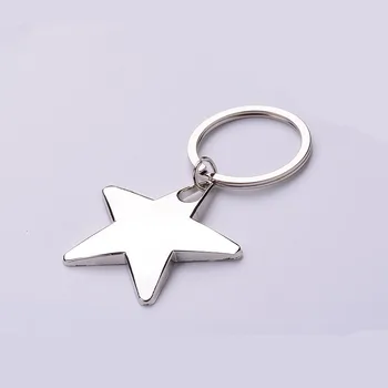 1 gabalas star keychain paketų prižiūrėtojų raktinę Cinko Lydinys Žvaigždės Formos Keychains Metalo Keyrings Penkių Smailių Žvaigždės Formos pagrindinių grandinės