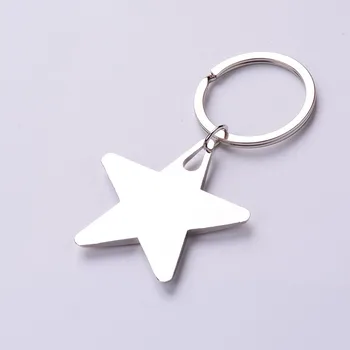 1 gabalas star keychain paketų prižiūrėtojų raktinę Cinko Lydinys Žvaigždės Formos Keychains Metalo Keyrings Penkių Smailių Žvaigždės Formos pagrindinių grandinės
