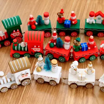 2019 Karšto Naujas Traukinio Magnetinės Medinės Dekoracijos Traukinių Modelis Žaislai, Kalėdų Santa/Meška Dovana Vaikams, Vaikams Tinka Medienos Biro Kelio