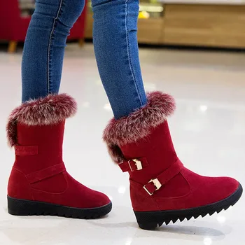 SAGACE Klasika Batai Moterims Viduryje Vamzdis Sniego Batai Mada Butas Kulniukai Žiemos laisvalaikio bateliai moterims Šiltas Batai moteriška dukslus batų
