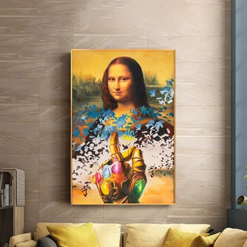 Anotacija Spalvinga Mona Lisa Portretas, Plakatų Ir Grafikos Kūrybinių Drobė Menas, Sienų Tapybos Paveikslų, Namų Dekoro Kambarį