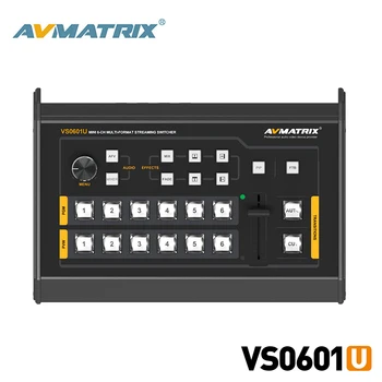 Avmatrix VS0601U Mini 6CH 4×SDI ir 2 x HDMI Įėjimai Plačiai Taikomas Įvairių formatų Transliacijos Perjungiklis Su 1×USB Tipo C Produkcija