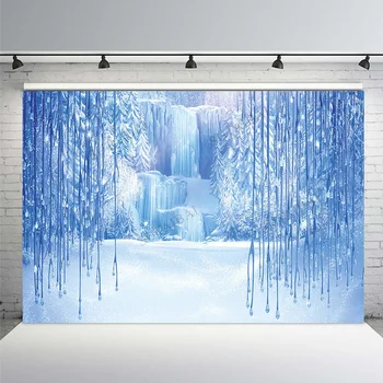 Žiemą Ledo Užuolaidų Pasaulis Švyti Foto Fone Baby Shower Gimtadienio Dekoracija Dekoracija Studija Photocall Fotografija