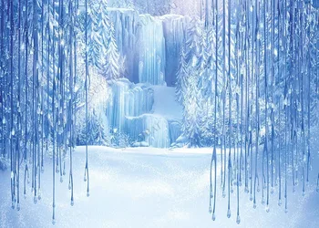 Žiemą Ledo Užuolaidų Pasaulis Švyti Foto Fone Baby Shower Gimtadienio Dekoracija Dekoracija Studija Photocall Fotografija