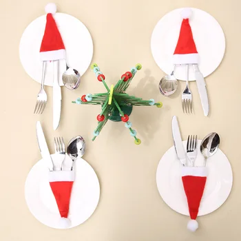 Kalėdų dekoracijos, virtuvė, stalo reikmenys turėtojas maišelį šalis dovanos, Kalėdų papuošalų šeimos pietų stalo, Kalėdų dekoracijos
