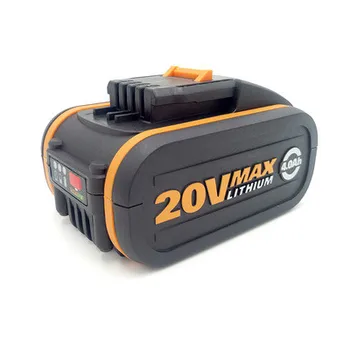 Oranžinė baterija Worx 20V 4000mah Li-ion Baterijos Galios Įrankis LED