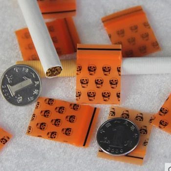 Aukštos Kokybės 300pcs/3 grupė.5x5cm Orange Ziplock Zip Zip Lock Reclosable Plastikiniai maišeliai Polietileniniai Maišai Mini Papuošalų Pakavimo Maišelis