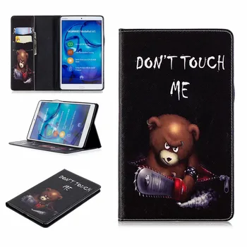 Mados Animacinių filmų Dažytos Apversti PU Odos Huawei MediaPad M5 8.4 SHT-W09 SHT-AL09 8.4 colių Tablet Smart Case Cover