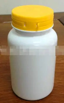 (500PCS/Pak) 200CC Baltos Spalvos PET Aukščiausios Klasės Sveikatos Priežiūros Tuščias Butelis Plastikinis Butelis---Traukite Žiedas geltonas Dangtelis