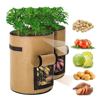 Augalų Auga Krepšiai 3 Dydis Sode Bulvių Puodą Šiltnamio Daržovių Auginimo Krepšiai Vertikalus Sodas Maišelį Daigų bonsai konteinerį
