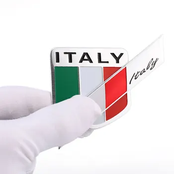 3D Aliuminio Italijos Automobilių Lipdukas ir Lipdukai Italijos Vėliava, Herbas Lipdukai Metalo Emblema Logotipas Ženklelis Honda Toyota Nissan Mazda Yamaha