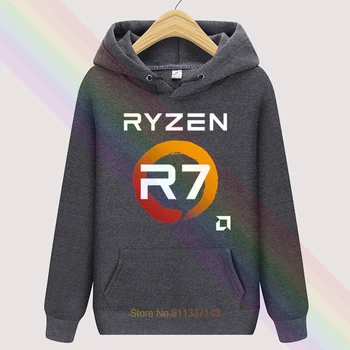 AMD RYZEN R7 Logotipą, Klasikinės Juodos spalvos Rudenį Aukštos Kokybės Hoodies Viršuje Hoodie Mens Lauko Drabužiai Palaidinukė Megztinis