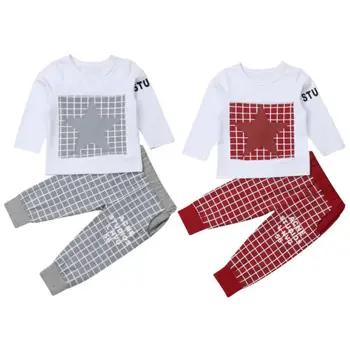 1-5Years 2VNT Baby Girl Berniuko Apranga marškinėliai Topai+Kelnės Bamblys Pavasario Drabužių Tracksuit