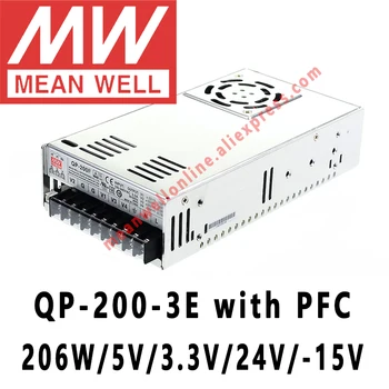 Tai Gerai, QP-200-3E meanwell 5V/3.3 V/24 V/-15V DC 206W Quad Produkcija su PFC Funkcija Maitinimas internetinėje parduotuvėje