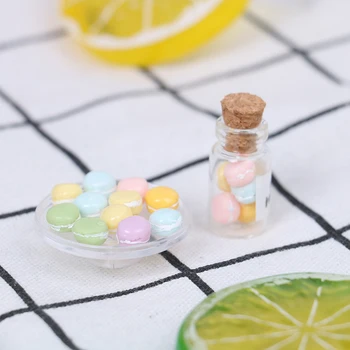 1Set Mielas Mini 1/12 Masto Miniatiūriniai Lėlių Macaron Apsimesti Žaisti Virtuvės Lėlės Maisto Desertas Priedai Žaislas