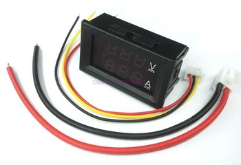 50pcs 10A Voltmeter Ammeter Mėlyna Raudona Dual Amp Voltų Įtampa Srovės Matuoklio Indikatorius, Testeris Skydelis Skaitmeninis LED Ekranas