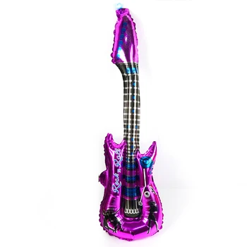 1Pcs 80*24cm Elektrinės Gitaros Formos, Aukštos Kokybės Pripučiamus Folija Balionas Muzikos Šalis Dekoro Žaislas Dovana Roko Vaikai, Berniukas ir Mergaitė