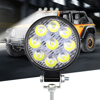 27W 9V-30 V LED Darbo Šviesos FloodlightRound LED Offroad Šviesos Lempos Worklight Už Off Road Motociklo Automobilių Sunkvežimis