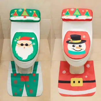 Santa Sniego Senis Linksmų Kalėdų klozeto Dangtis nustatyti Navidad Kilimas Vonios kambarys Nustatyti, Pagalvėlės, Pagalvėlės, papuošalai Kalėdų dovana AU1021