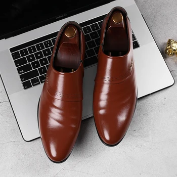 Vyrai, suknelė, batai, nauji verslo vyrų Oxfords batai Juoda Ruda Vyrų Office Vestuvių nurodė vyrai oficialų batai