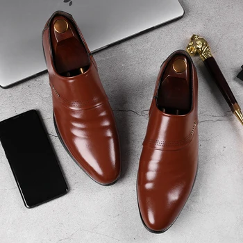 Vyrai, suknelė, batai, nauji verslo vyrų Oxfords batai Juoda Ruda Vyrų Office Vestuvių nurodė vyrai oficialų batai