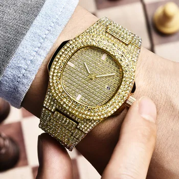 Prabanga Vyras Laikrodžiai Relogio Masculino Plieno Laikrodis Mados Klasikinis Dizainerio Markės Aukso Karinės Kvarciniai Laikrodžiai Siųsti