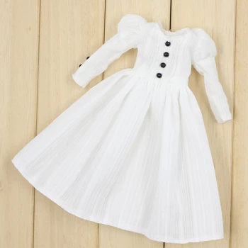 DBS Blyth ledinis 1/6 bendro kūno lėlės vienas gabalas paprasta balta suknelė paprasta padažu mergaitė dovana